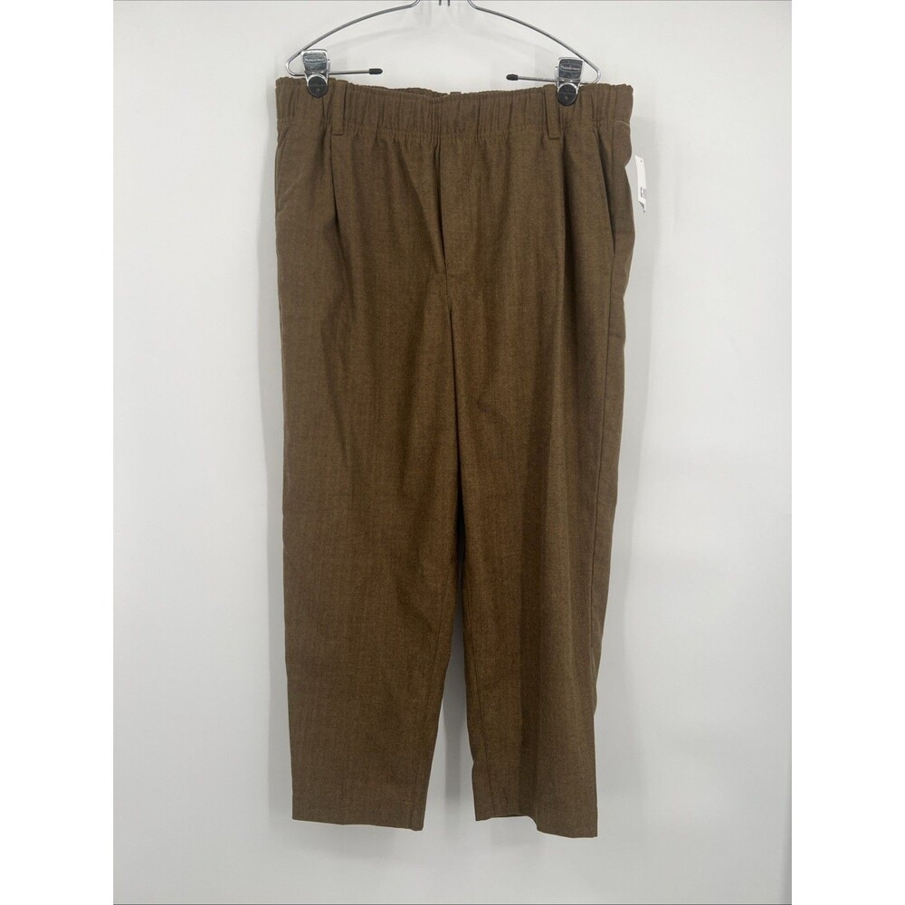 NWT GAP 16 Petite Brown Herringbone Pull on Pants Buisness Casual